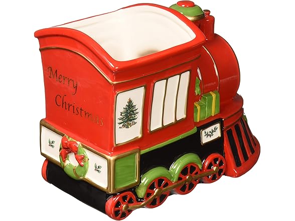 Spode Christmas Tree Train Engine, 9.75 Inch Figural Train E (Open Box)