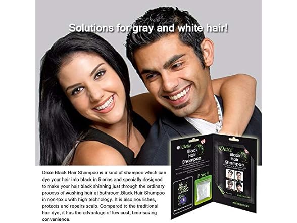 Dexe Black Hair Shampoo for Men and Wome