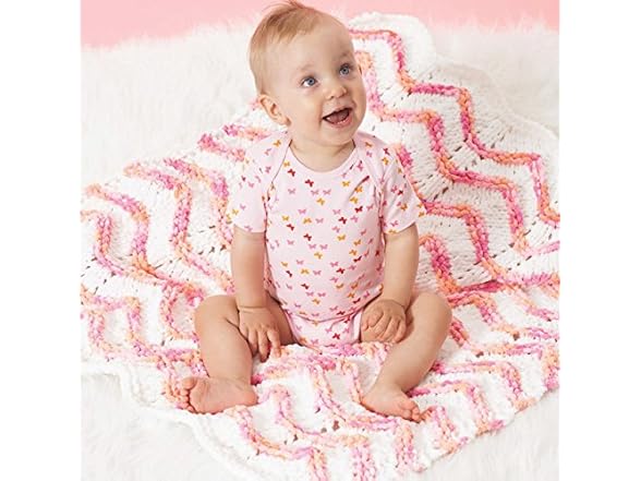 Bernat Baby Blanket Yarn, 3.5 oz, Gauge 6 Super Bulky, Peachy
