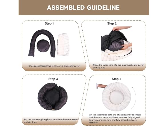 Calming Dog Bed Anti-Anxiety Donut Dog Beds