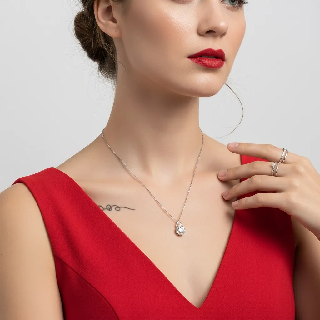 Moissanite Diamond Infinity Necklace - Gallery 8