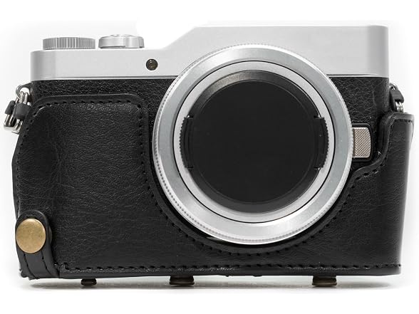MegaGear Ever Ready Leather Camera Case and Strap (Black)
