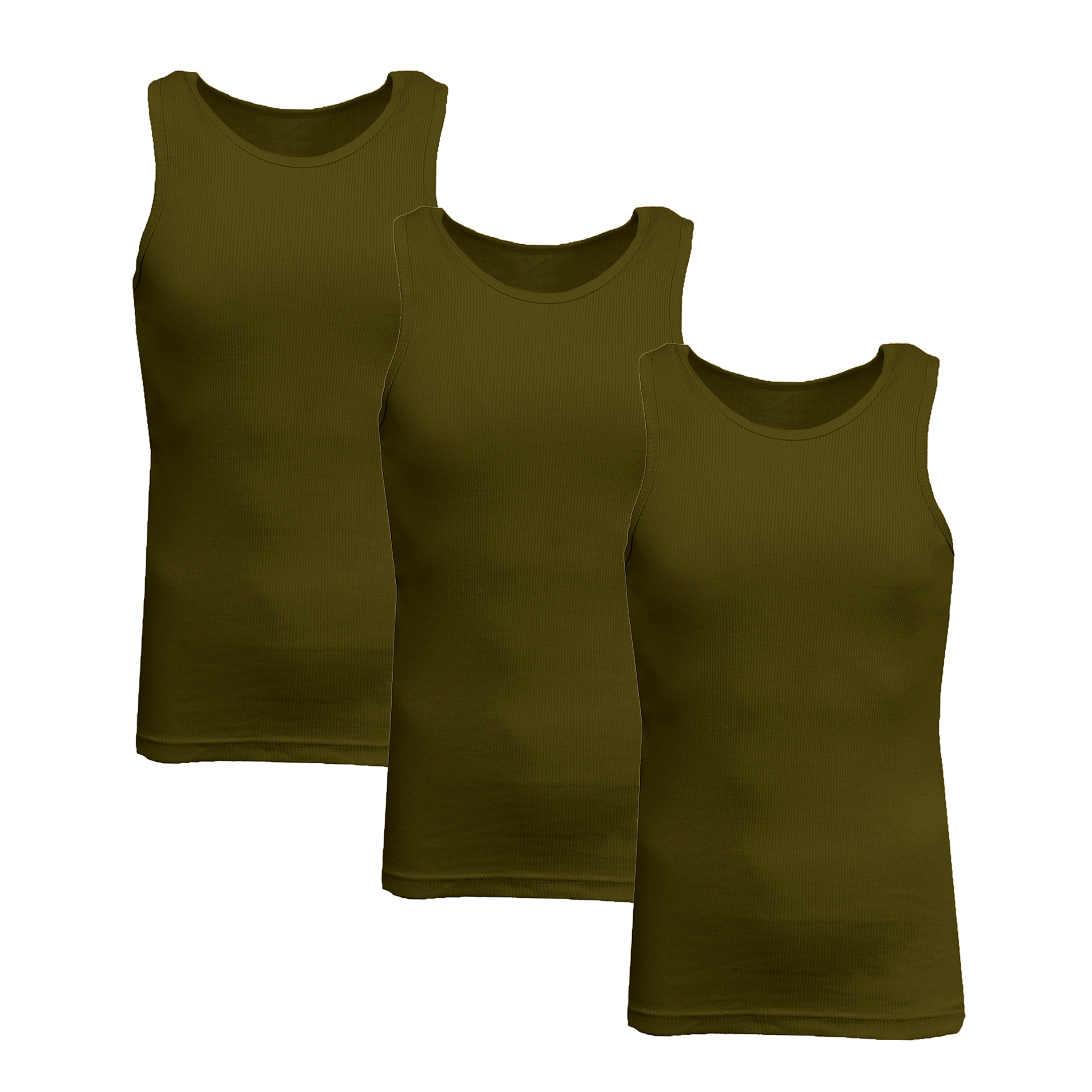 3 or 5PK Men's Heavyweight Ribbed Tank Top - Gallery 46