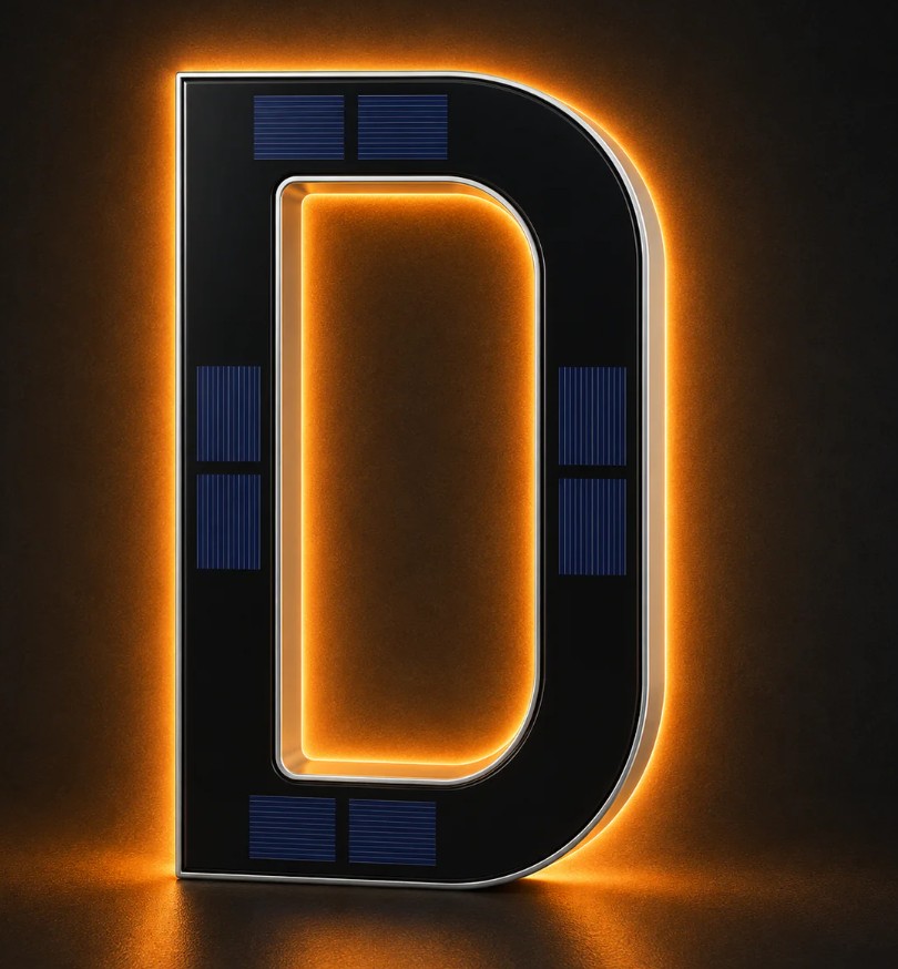 Infinite Basics Solar LED House Number Sign – 6.7" (0-9, A-D) - Gallery 28