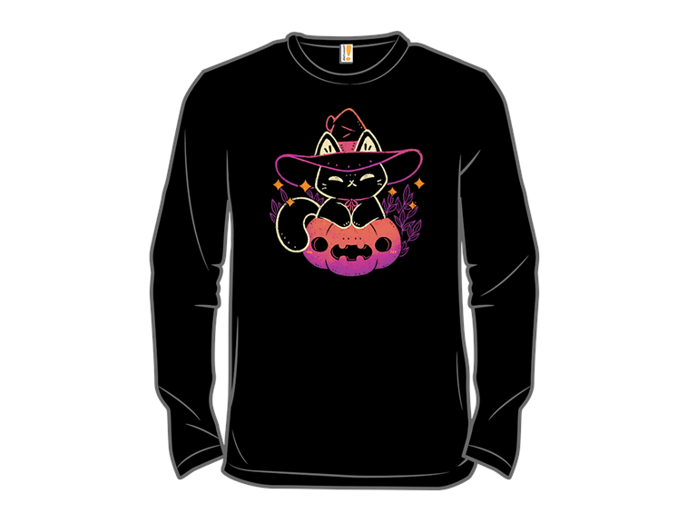 Cute Halloween Cat on Pumpkin