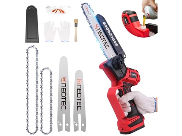 Mini Chainsaw Fits for Milwaukee M18 Battery, NEOTEC 6 Inch  (Open Box)