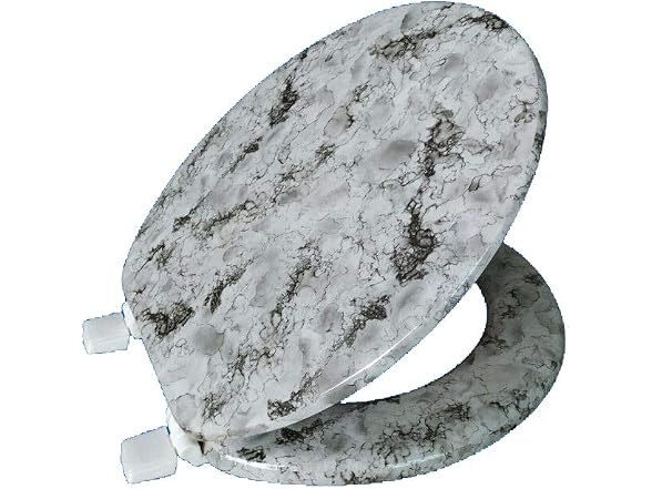 American Dream 17" Marbleized Wood Toilet Seat