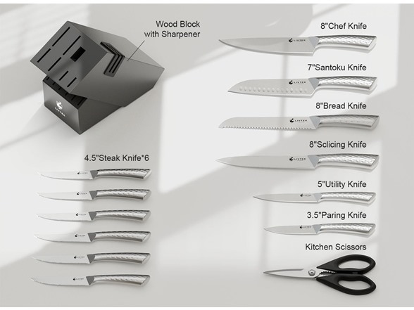 Livtek 15 PCS High Carbon Knife Set