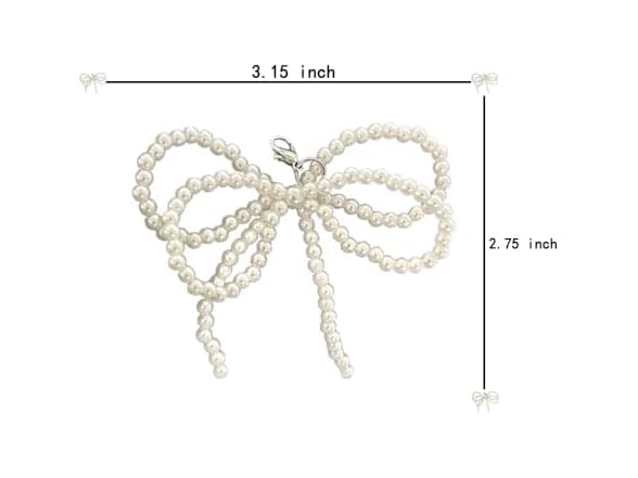 DivaGlamz 2 Pcs Pearls Bow Shoe Charms
