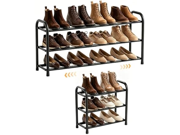 ENJOYBASICS 3 Tier Expandable Shoe Rack