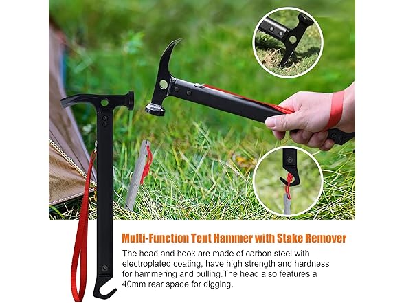 Eurmax Tent Stakes & Hammer Set