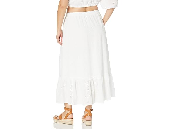 The Drop Anupa Cotton Tiered Midi Skirt