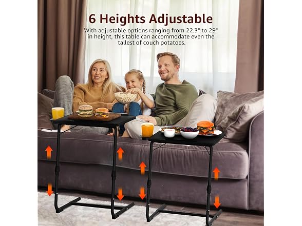 NUTIKAS Folding TV Trays 2-Pk - Black