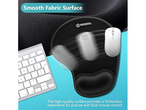 Soqool Mouse Pad, 2 Pack Ergonomic Mouse