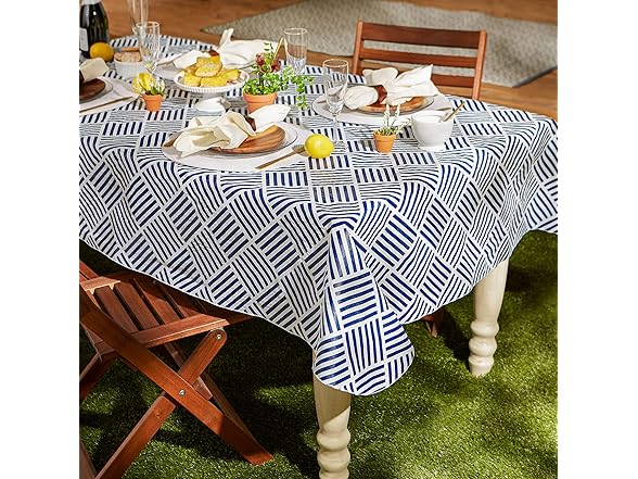 DII In/Outdoor Vinyl Tablecloth, Navy