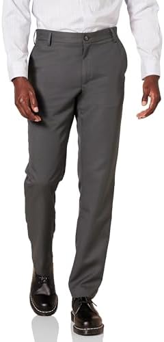 Amazon Essentials Men's Slim-Fit Flat-Front Dress Pant, Dark Grey, 32W x 29L