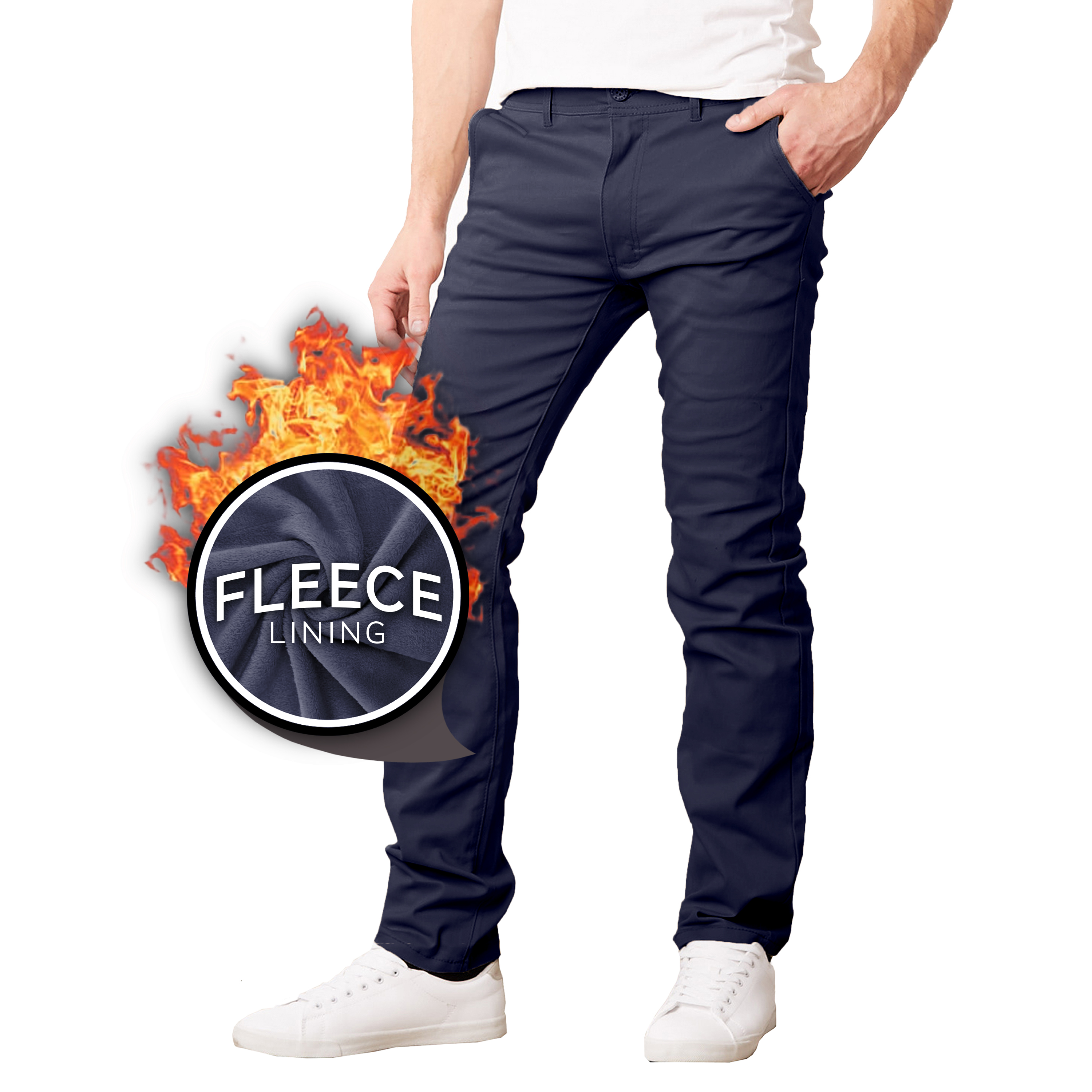 Men's Fleece-Lined Chinos (2 or 3 Pack) - Gallery 11