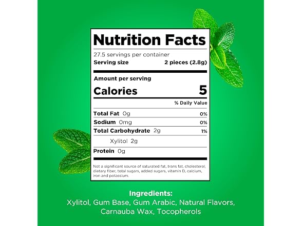 3PK PUR Aspartame Free Spearmint Gum, 55CT