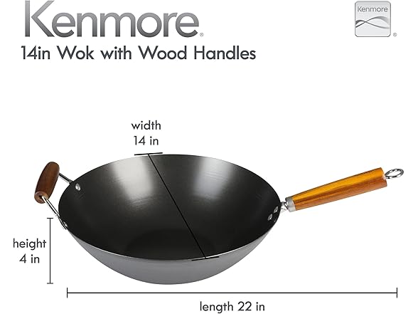 Kenmore Carbon Steel Wok 14in