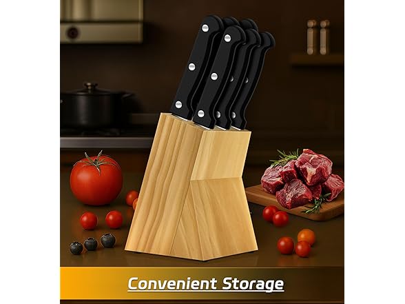 7 Pieces Steak Knife Set with Block