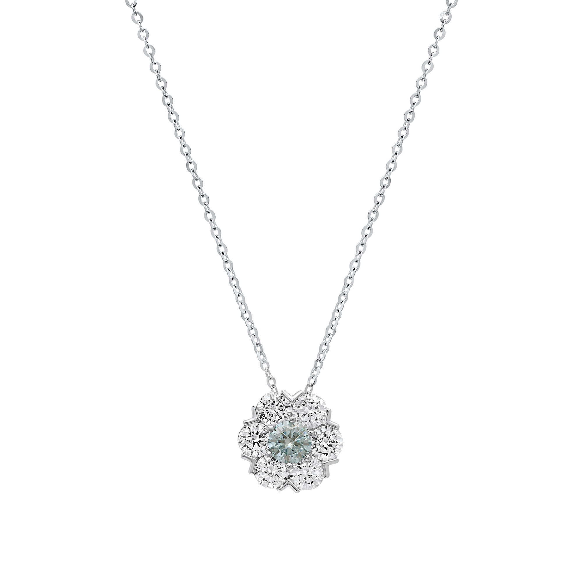 Floral Moissanite Necklace 2 CTTW - Gallery 4
