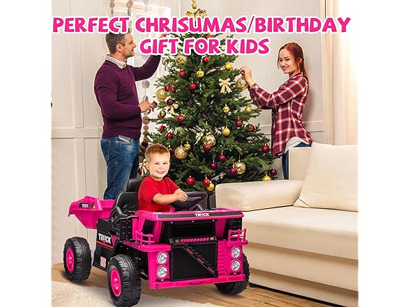 12V Ride On Dump Truck Pink