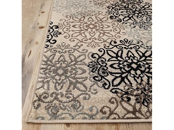 Superior 2'x11' Modern Floral Scroll Indoor Rug