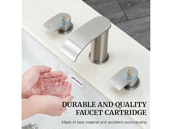 8" Nickel Waterfall Sink Faucet