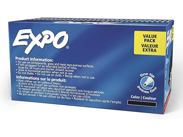 EXPO Dry Erase Markers, Low Odor Ink, Bl