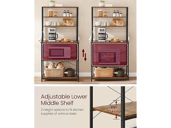VASAGLE Bakers Rack with Power Outlet