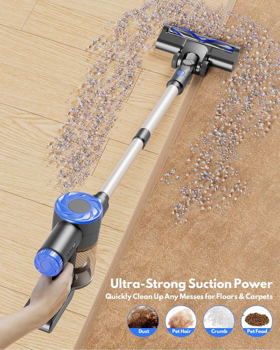 HOTAWELI Cordless Vacuum Cleaner - Gray/Blue - Gallery 4