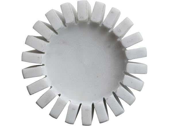 Bloomingville White Marble Candleholder, 4.5-Inch Round