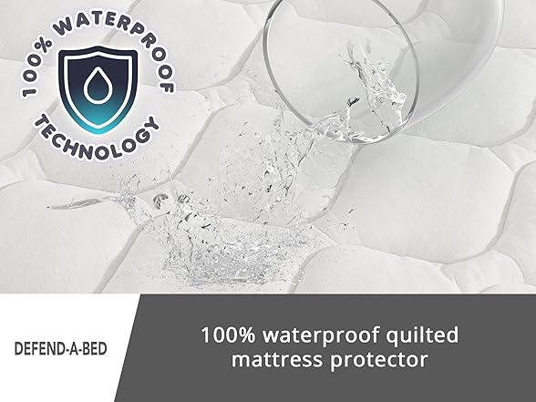 Defend-A-Bed Deluxe Quilted Waterproof Mattress Protector, Queen