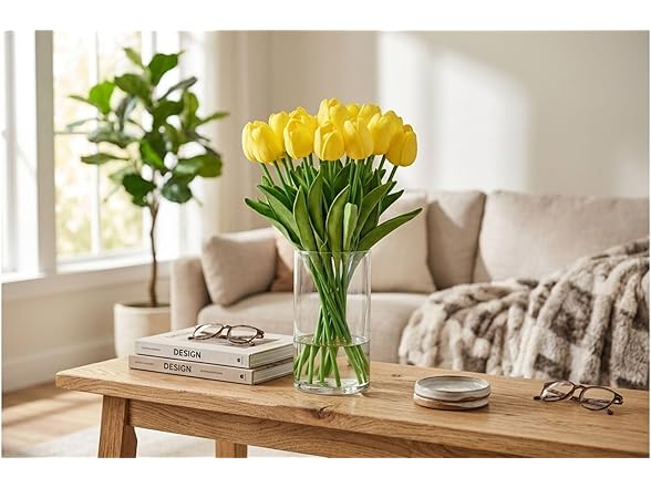 Mikasa Artificial 13" Yellow Tulip Bouquet