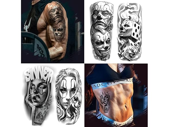 ODTEAHA Large Chicano Temporary Tattoos