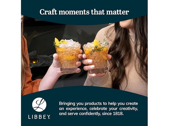 Libbey Bellevue Double Old Fashion Glass Set of 4