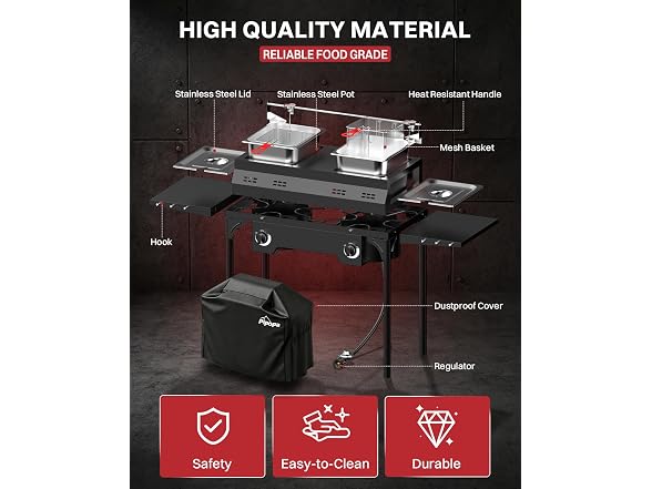 Pipopa Outdoor Propane Deep Fryer