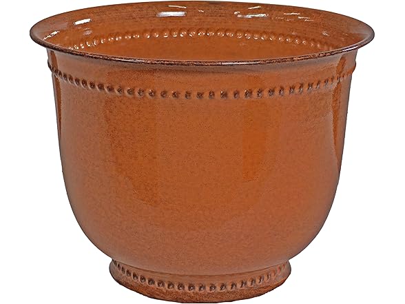 Sunnydaze Michael 14.5" Metal Outdoor Plant Pot Set