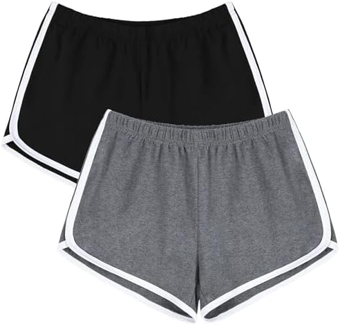 2 Pack Women's Cotton Gym Shorts