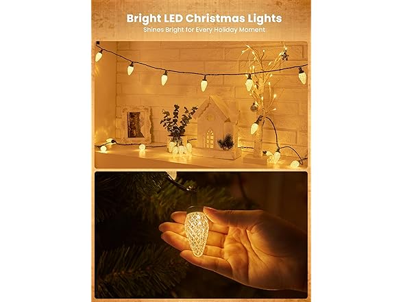 Brightown C9 LED Christmas Lights Outdoor, 81 Feet 100 LED