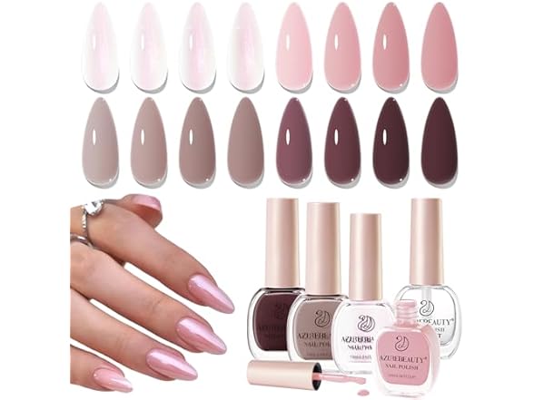AZUREBEAUTY Nail Polish Set 4 Colors Pink