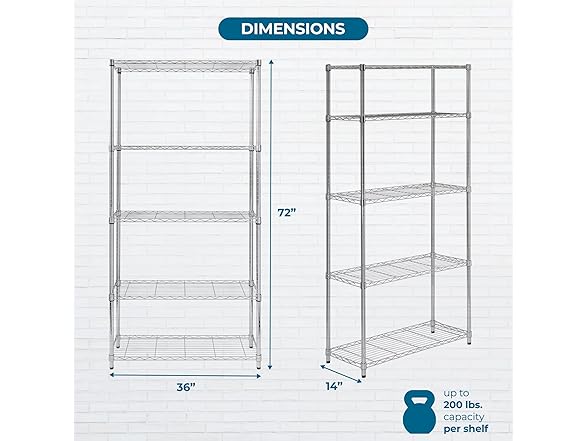 Honey-Can-Do 5-Tier Heavy Duty Storage Shelves