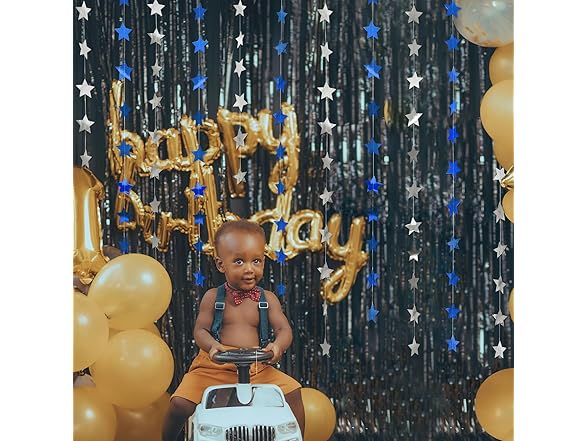 HFZRZFH Shimmering Star Garland Banner