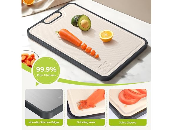 Sumzzz Set of 3 Double Sided Titanium Cutting Board