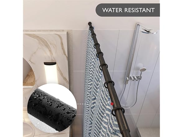 Design House Tension Shower Rod, 36-63", Matte Black