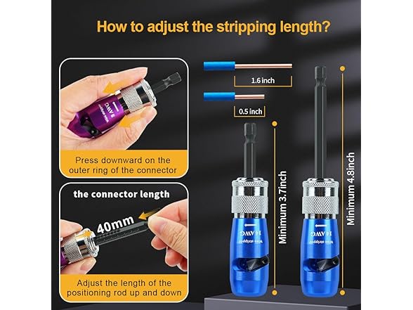  Wire Stripper Drill 14-8AWG 4Pcs Kit