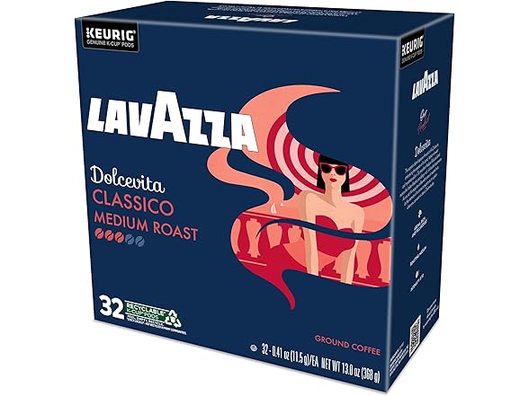 32ct Lavazza Dolcevita Classico, Single-Serve KCups