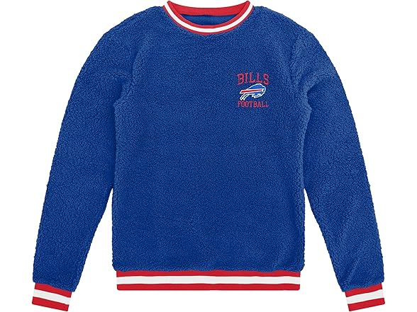 BUFFALO BILLS Logo Sherpa Crewneck Sweater (M)