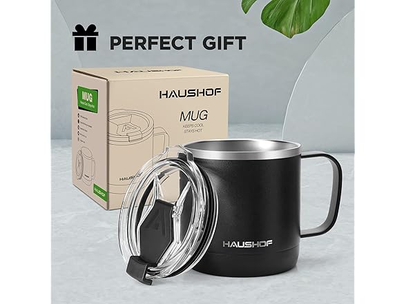 HAUSHOF 14 oz Coffee Mug, Insulated