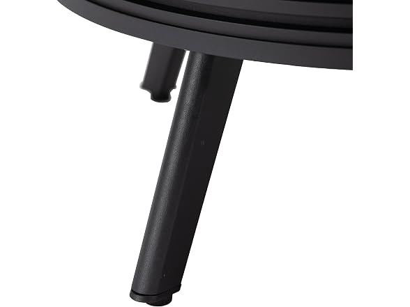 LeisureMod Walbrooke Modern Outdoor Round Fire Pit Table Black